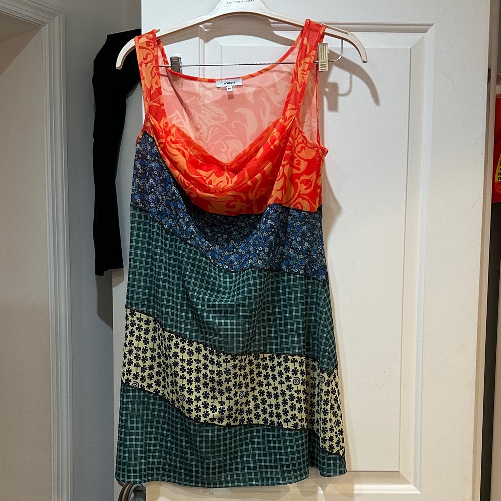 Miaou Multicolor Patchwork Sleeveless Blouse - image 1